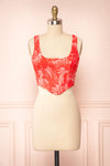 Dovaline Red Crop Corset Top | Boutique 1861 front view