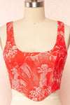 Dovaline Red Crop Corset Top | Boutique 1861 front close up