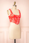 Dovaline Red Crop Corset Top | Boutique 1861 side view