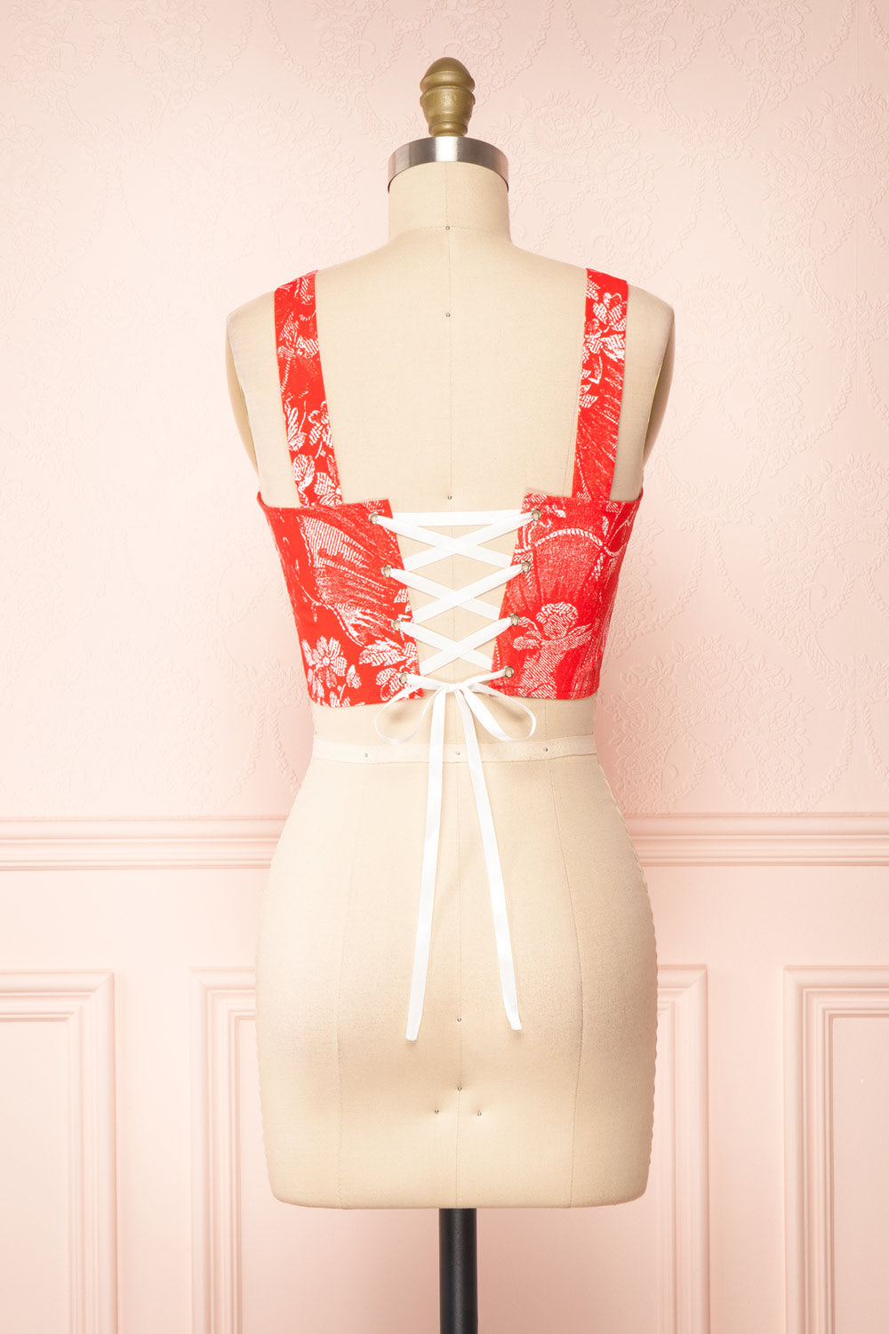 Dovaline Red Crop Corset Top | Boutique 1861 back view