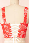 Dovaline Red Crop Corset Top | Boutique 1861 back close up