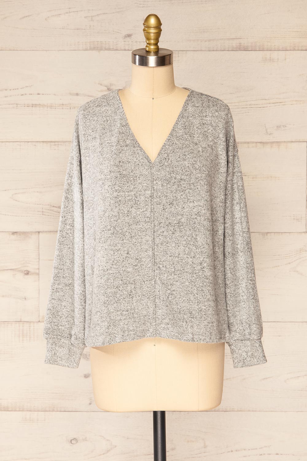 Dovedale Long Sleeve V-Neck Top | La petite garçonne front view