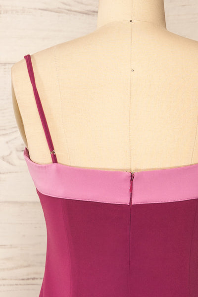 Draga Short Magenta 70's Style Dress | La petite garçonne back close-up