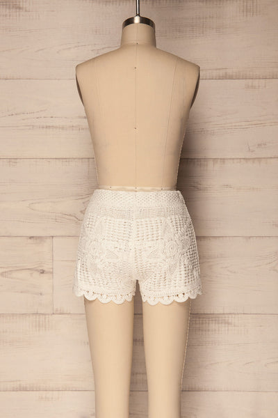 Dravuni White Crocheted Lace Shorts | La Petite Garçonne 5