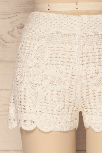 Dravuni White Crocheted Lace Shorts | La Petite Garçonne 7