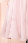 Dreew Short Pinstripe Dress w/ Puffy Sleeves | Boutique 1861 details