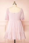 Dreew Short Pinstripe Dress w/ Puffy Sleeves | Boutique 1861 back plus size