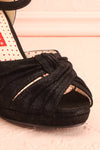 Dryope Black Retro Peep-Toe Heels | Talons | Boutique 1861 front close-up