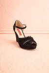 Dryope Black Retro Peep-Toe Heels | Talons | Boutique 1861 front view