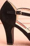 Dryope Black Retro Peep-Toe Heels | Talons | Boutique 1861 side close-up