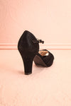 Dryope Black Retro Peep-Toe Heels | Talons | Boutique 1861 back view