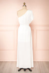 Dulcie White Maxi Dress w/ Side Cut-Outs | Boutique 1861 back view