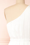 Dulcie White Maxi Dress w/ Side Cut-Outs | Boutique 1861 back close-up