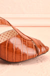 Dulcina Brown High Heel Sandals | Sandales | Boutique 1861 side front close-up