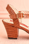 Dulcina Brown High Heel Sandals | Sandales | Boutique 1861 side back close-up