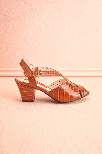 Dulcina Brown High Heel Sandals | Sandales | Boutique 1861 side view