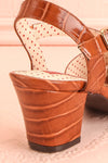 Dulcina Brown High Heel Sandals | Sandales | Boutique 1861 back close-up