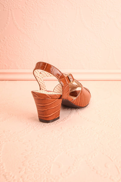 Dulcina Brown High Heel Sandals | Sandales | Boutique 1861 back view