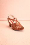Dulcina Brown High Heel Sandals | Sandales | Boutique 1861 front view