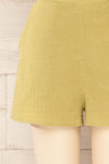 Dunedin Green High-Waisted Textured Shorts | La petite garçonne bottom