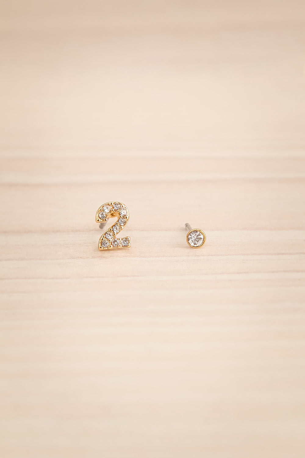 Duo Eiane 2 Asymmetrical Gold Crystal Studs | La Petite Garçonne