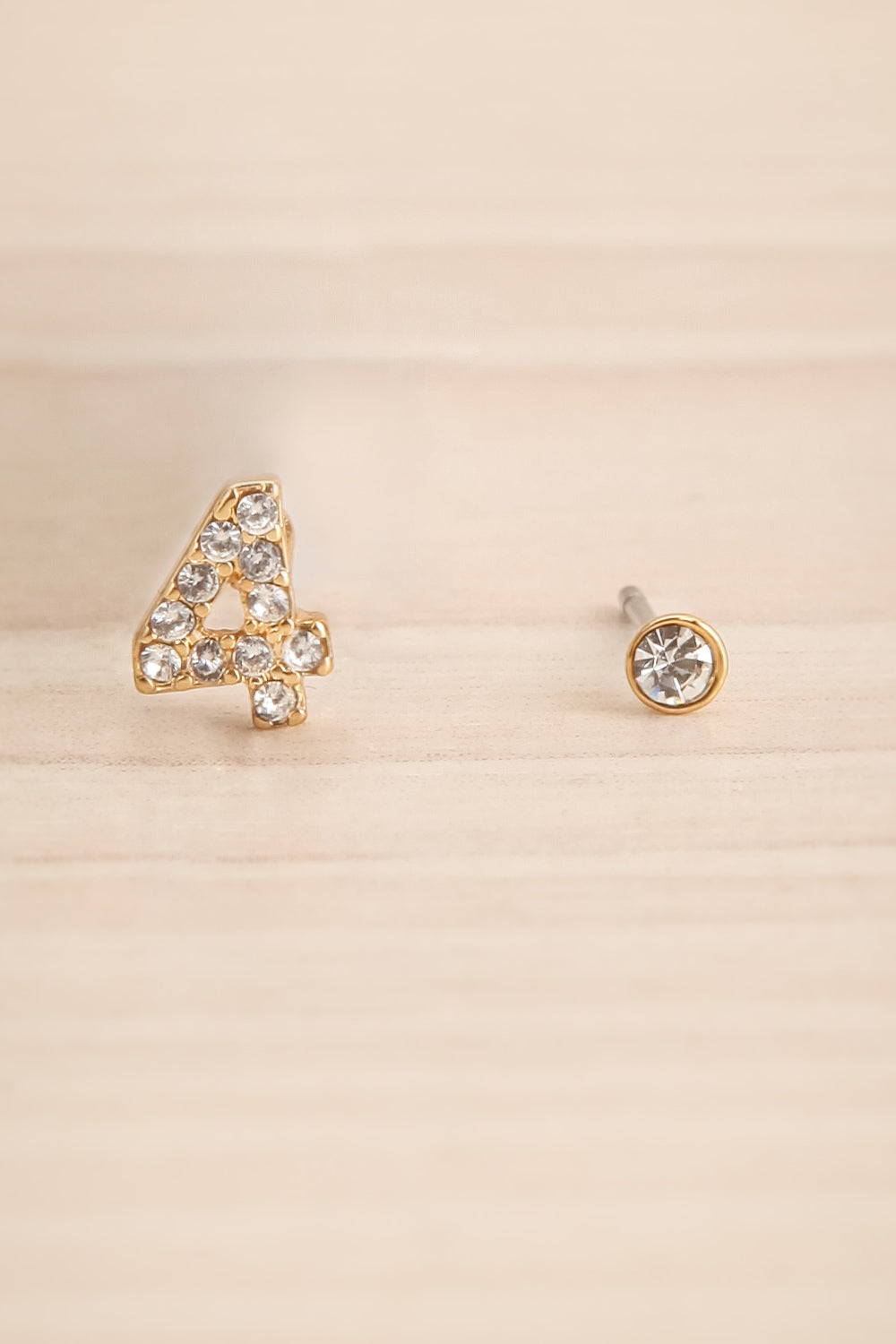 Duo Eiane 4 Asymmetrical Gold Crystal Studs | La Petite Garçonne