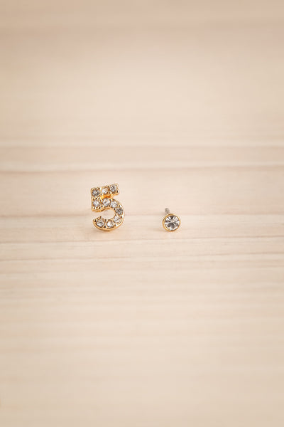 Duo Eiane 5 Asymmetrical Gold Crystal Studs | La Petite Garçonne