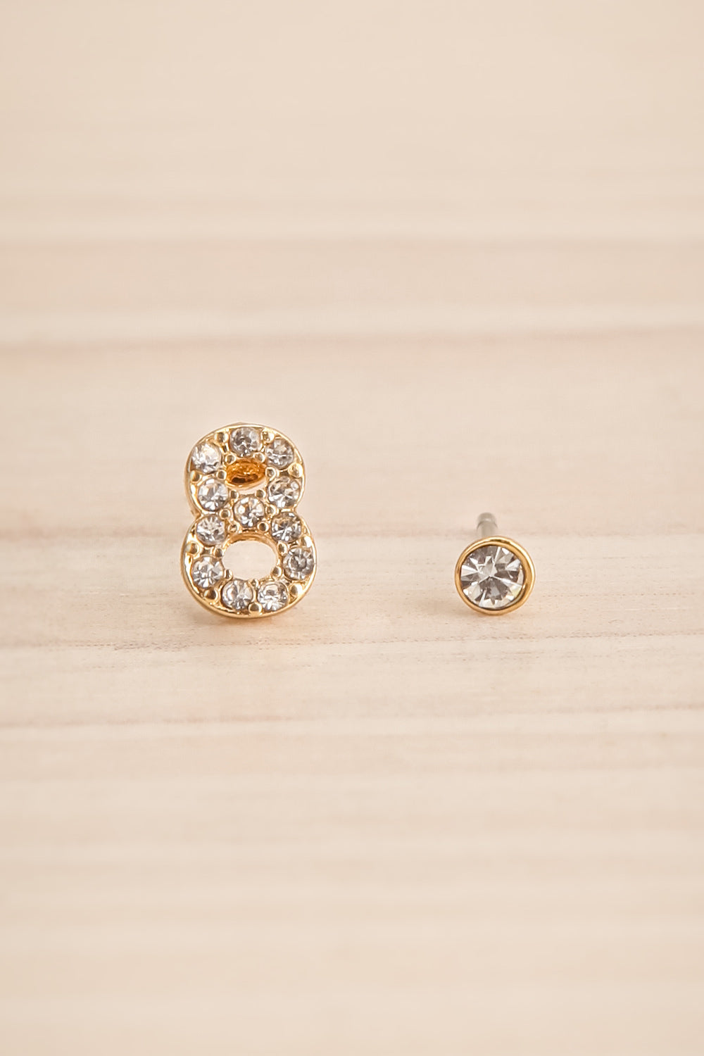 Duo Eiane 8 Asymmetrical Gold Crystal Studs | La Petite Garçonne