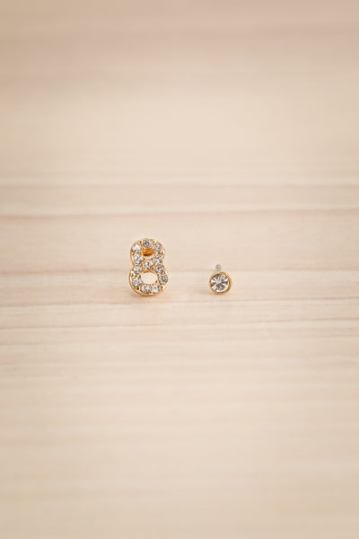 Duo Eiane 8 Asymmetrical Gold Crystal Studs | La Petite Garçonne
