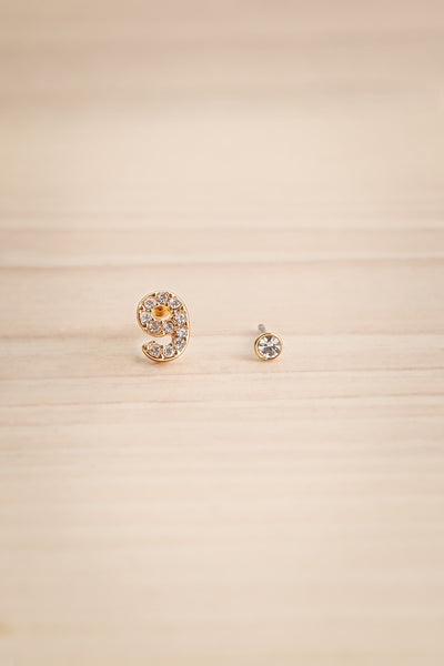 Duo Eiane 9 Asymmetrical Gold Crystal Studs | La Petite Garçonne