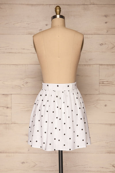 Duravel White Polka Dot Short Skirt back view | La petite garçonne
