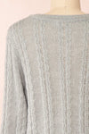 Dwana Grey Boat Neckline Knit Cardigan | Boutique 1861 back close-up