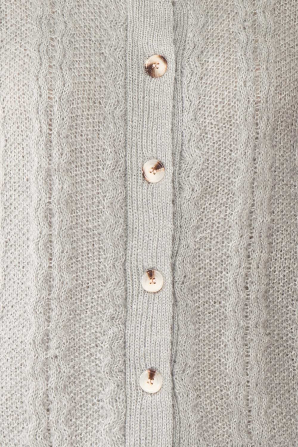 Dwana Grey Boat Neckline Knit Cardigan | Boutique 1861