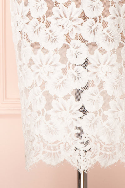 Dysis Ivory Floral Lace Midi Dress | La petite garçonne bottom