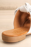 Ebelmen White Slip-On Sandals w/ Bow | La petite garçonne back close-up