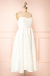 Ebony White A-Line Embroidered Bridal Midi Dress | Boudoir 1861 side view