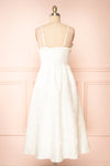 Ebony White A-Line Embroidered Bridal Midi Dress | Boudoir 1861 back view
