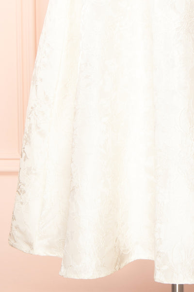 Ebony White A-Line Embroidered Bridal Midi Dress | Boudoir 1861 bottom