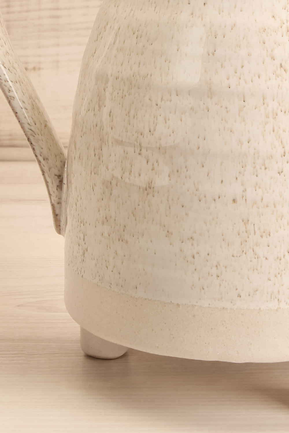 Ecarte Beige Ceramic Pitcher | La petite garçonne bottom close-up