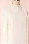 Edel Beige Blouse with Lace Collar | Boutique 1861 side close-up