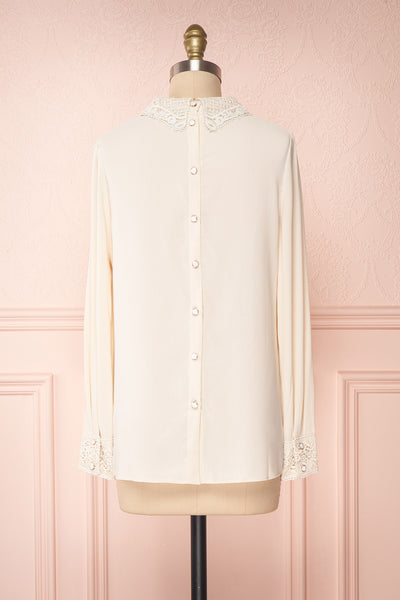 Edel Beige Blouse with Lace Collar | Boutique 1861 back view