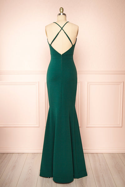 Edyth Green Mermaid Maxi Dress | Boutique 1861 back view