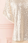 Eesha Beige Sequin Top | Haut à Paillettes bottom close up | Boutique 1861 back  bottom close-up
