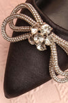 Effet Black Ballet Flats w/ Sequin Bow | Boutique 1861 flat close-up