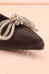 Effet Black Ballet Flats w/ Sequin Bow | Boutique 1861 front close-up