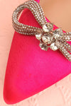 Effet Fuchsia Ballet Flats w/ Sequin Bow | Boutique 1861 flat close-up