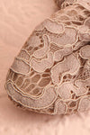 Eflyr Taupe Lace Hair Scrunchie with Bow | Boutique 1861 details
