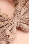 Eflyr Taupe Lace Hair Scrunchie with Bow | Boutique 1861 close-up