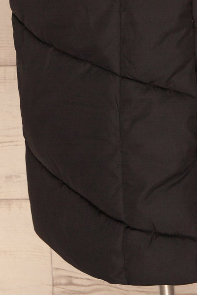 Eggemoen Black Oversized Quilted Parka w/ Hood | La Petite Garçonne bottom close up