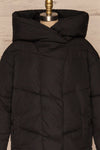 Eggemoen Black Oversized Quilted Parka w/ Hood | La Petite Garçonne front close up zip up